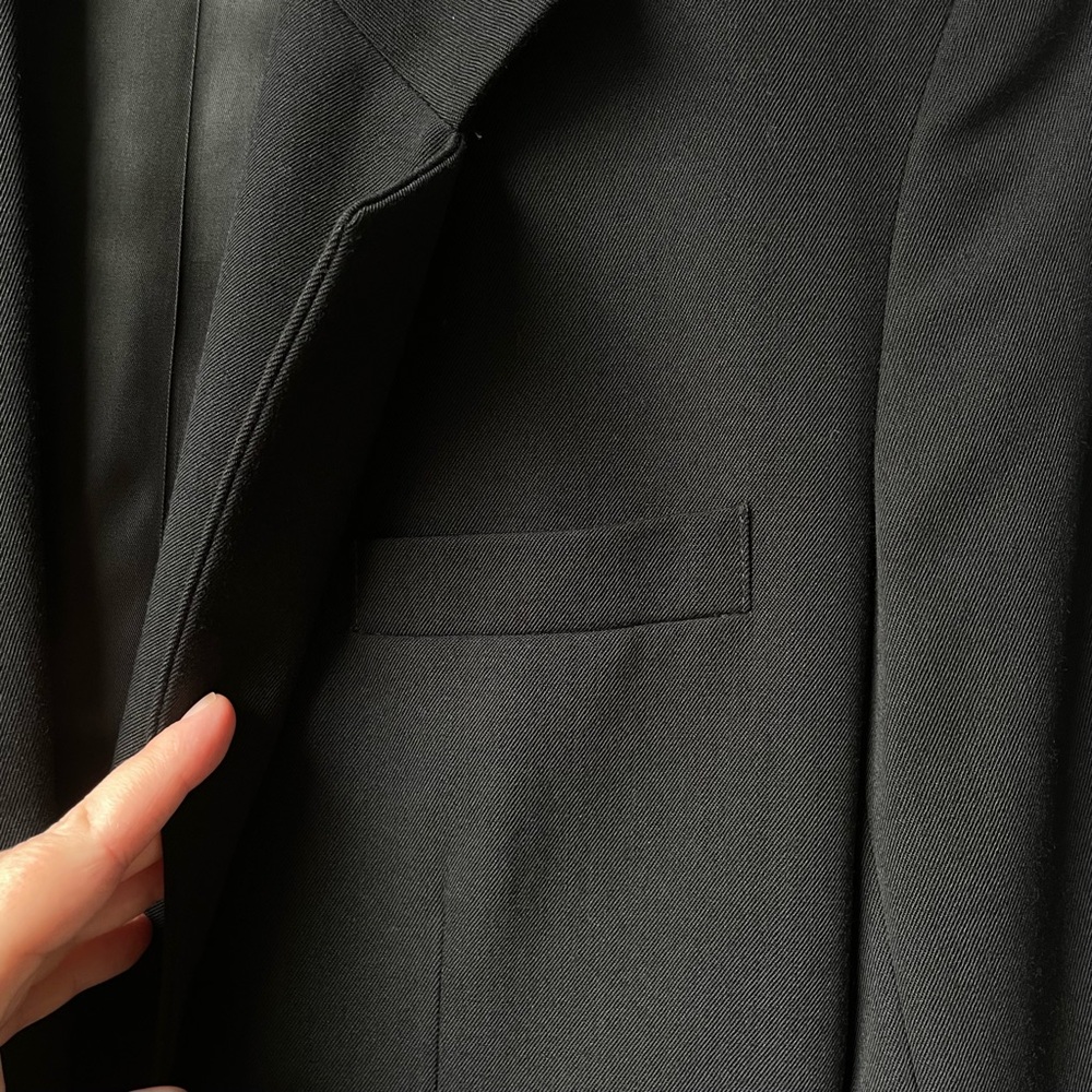 Vintage Hunter’s Glen Black Classic Single Button Blazer Suit Jacket Size 10 - Picture 7 of 16